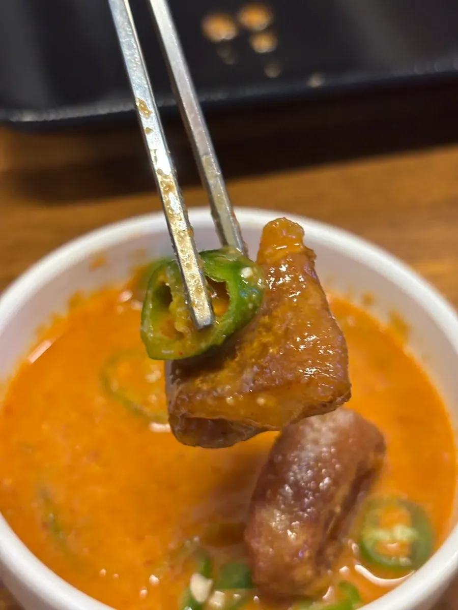 A piece of makchang, crispy outside and chewy inside