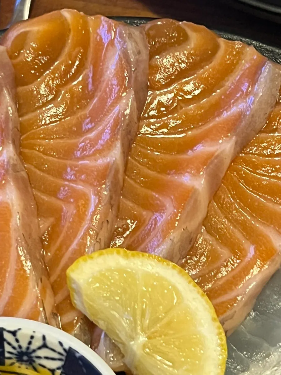 Plate of thickly sliced aged sashimi