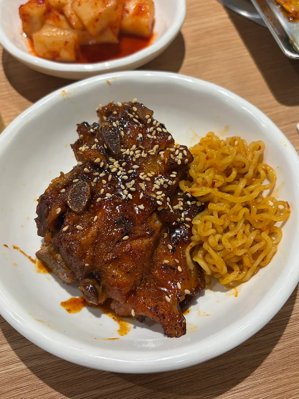 A single thick, meaty piece of grilled beef bone