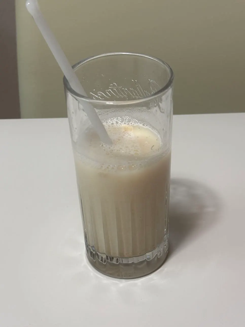 Oat drink mixed simply for a morning drink