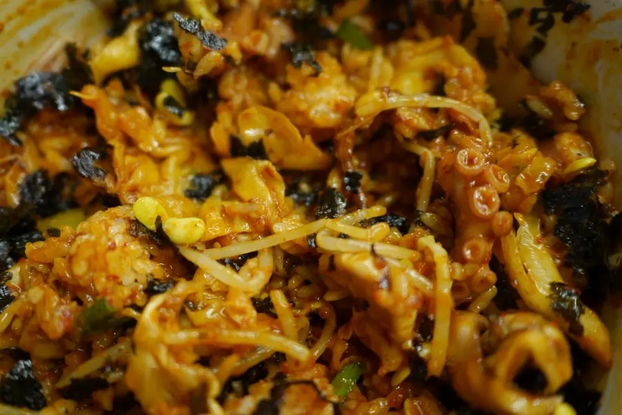 Rice served in a bowl for mixing