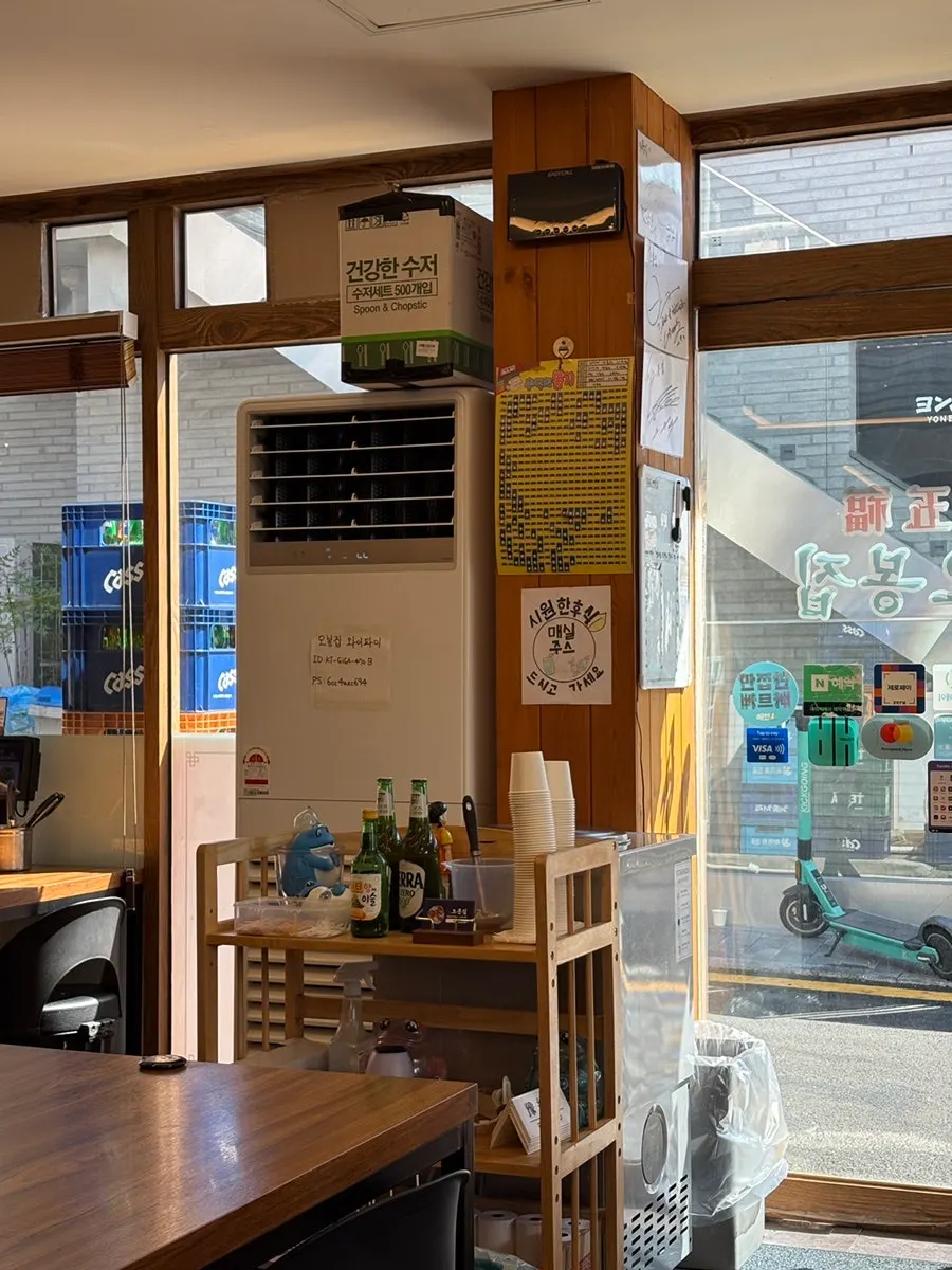 Dessert corner and gachapon toy machine in the restaurant
