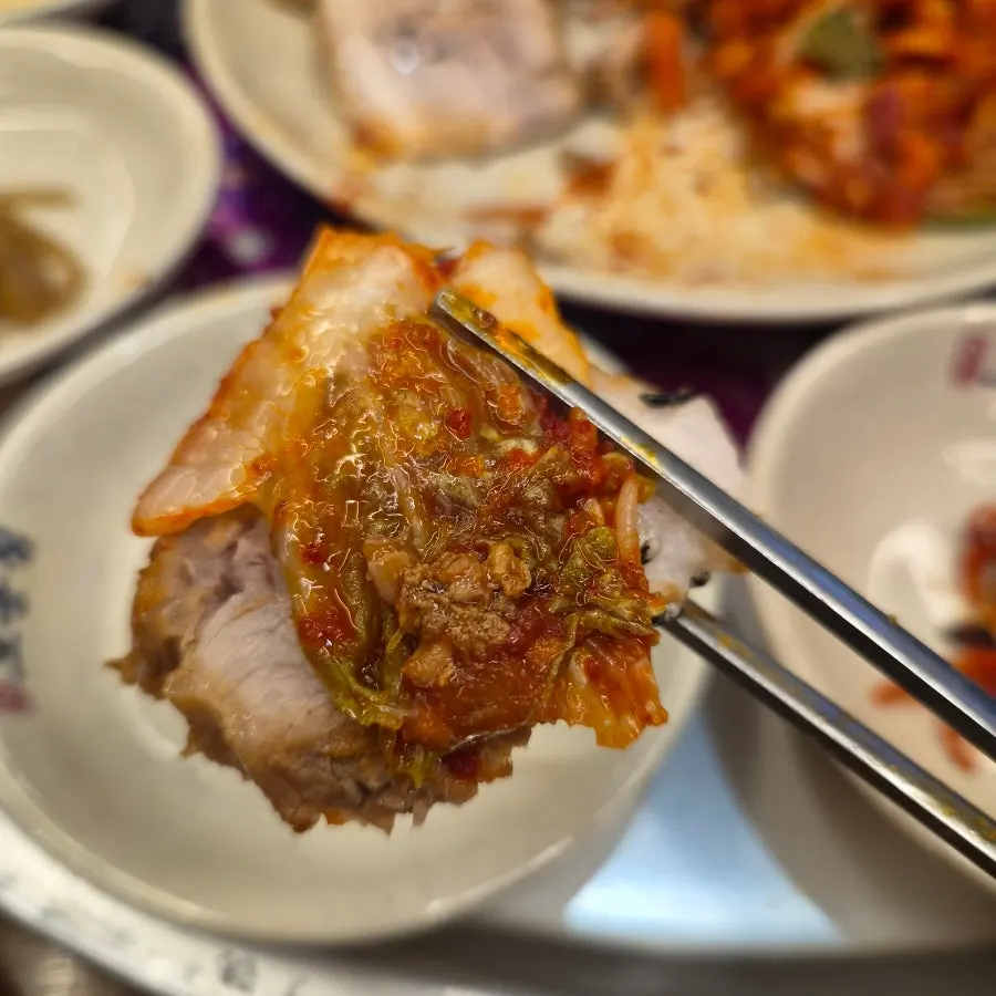 Pickled radish side dish served with bossam