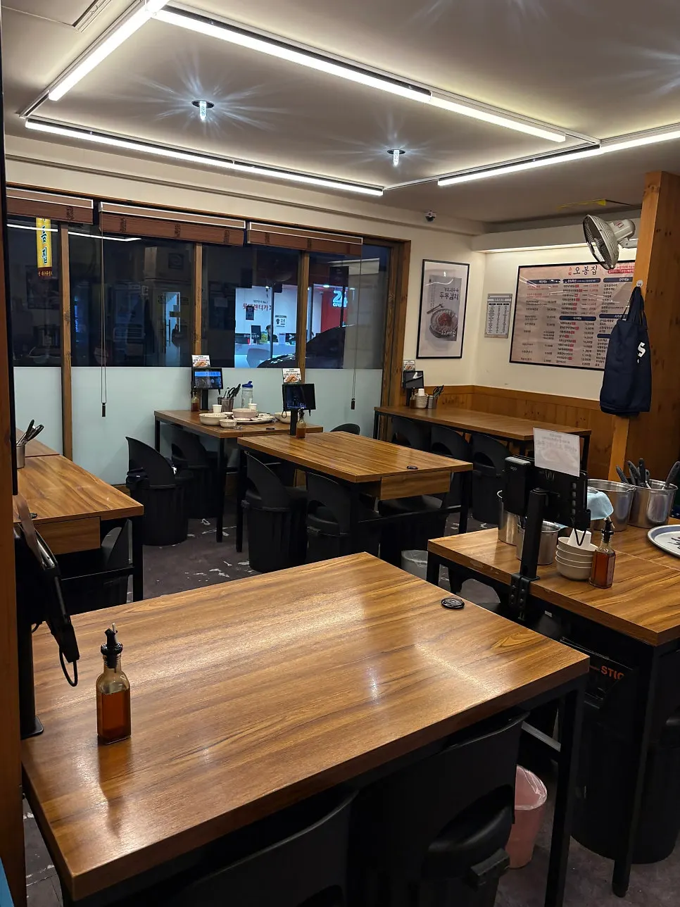 Seating further inside the restaurant