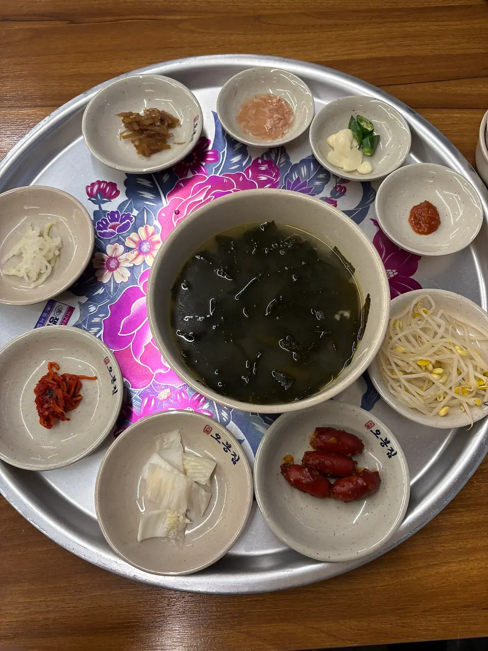 Basic side dish spread served at the table