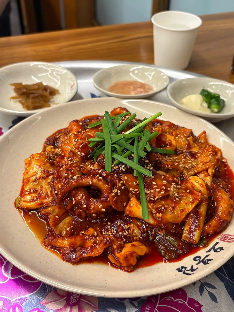 Smoky grilled octopus stir-fry for two