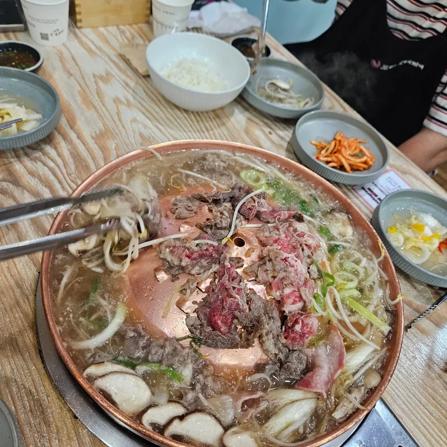 Beef bulgogi grilling in the pan