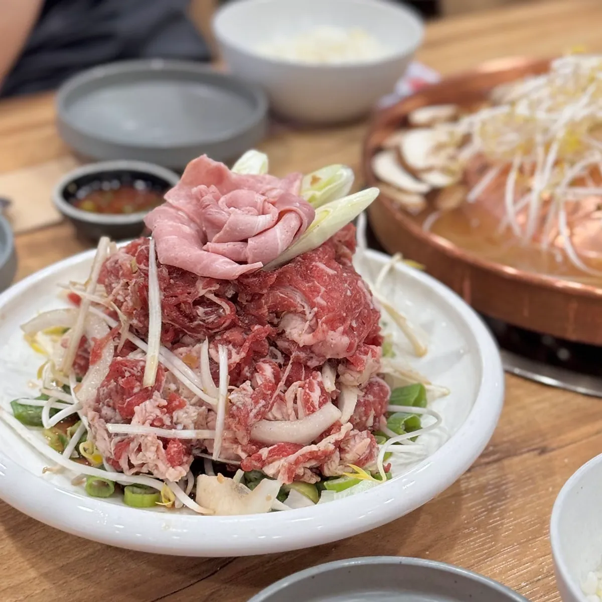 Signature dishes at Gorae Budae Jjigae Ochang Main Branch