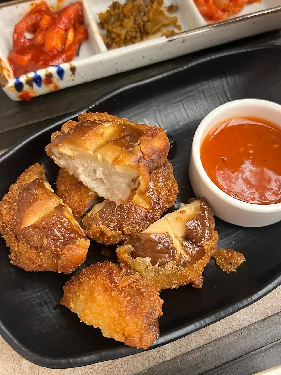 Plate of the side dish fried shiitake