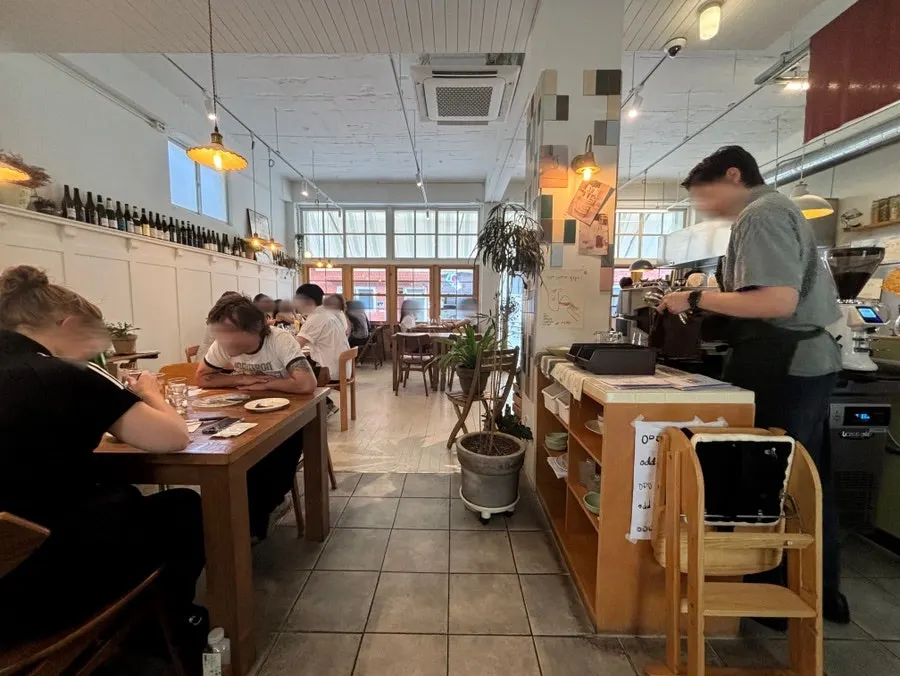 Dining hall seating at Odd Bird Oliver