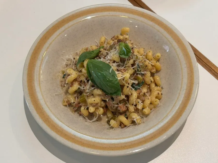 White ragu pasta at Odd Bird Oliver