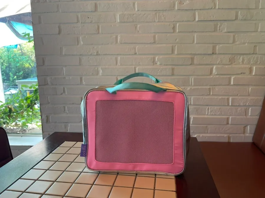 Hanging wash bag with silver color