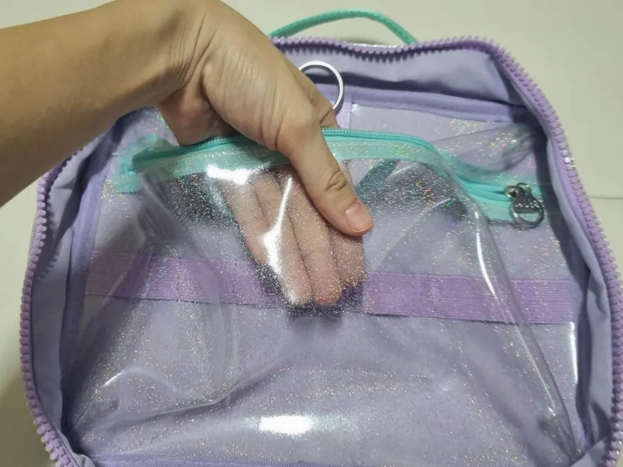 Wash bag hook for a wall or chair