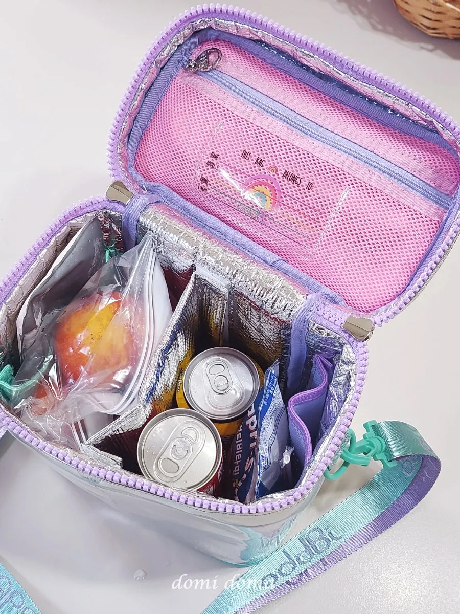 Cooler bag packed with fruit and drinks