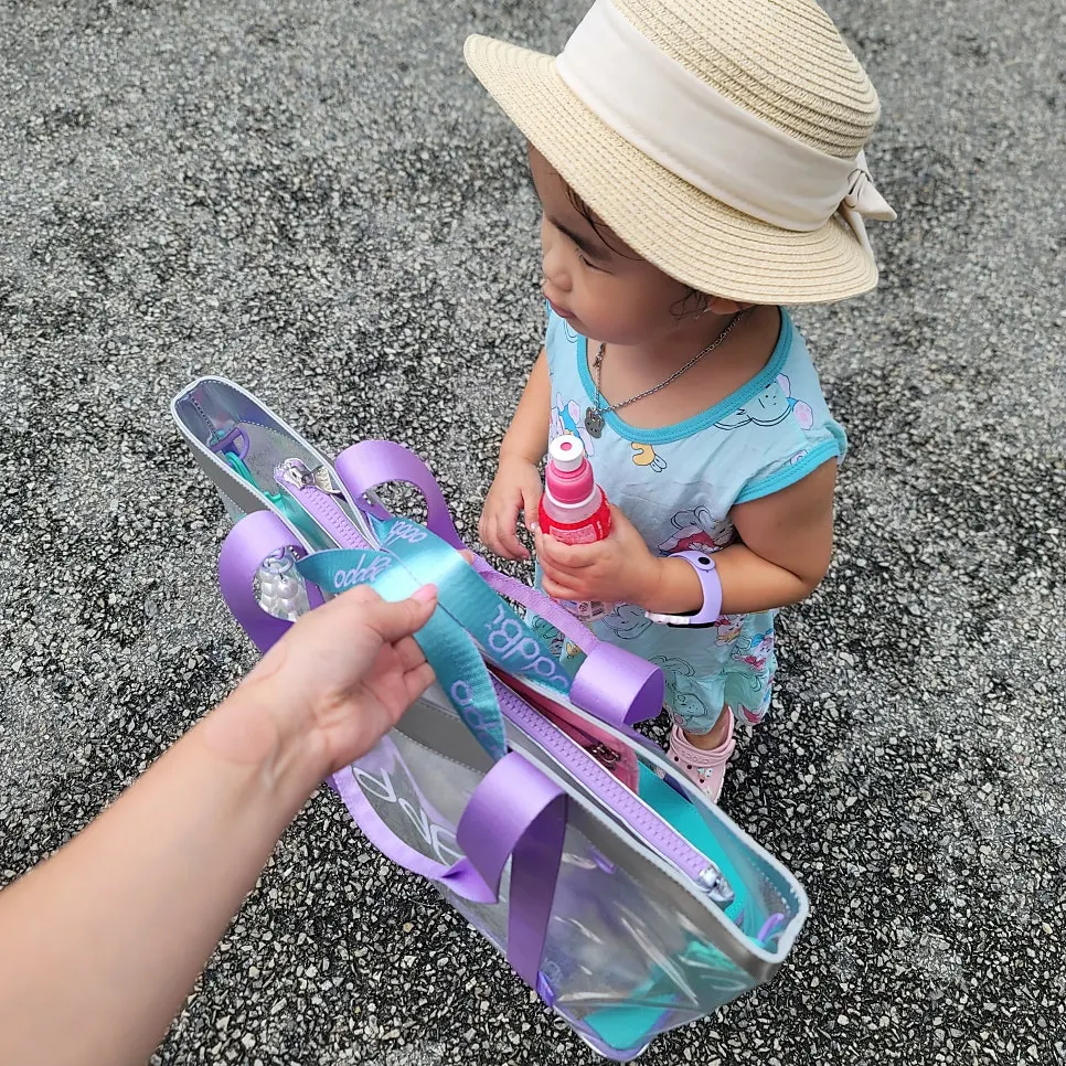 Beach bag holding water-play items