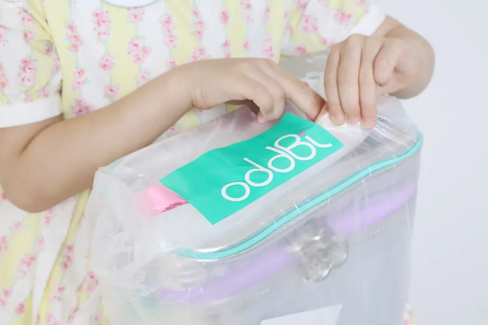 Cooler bag wrapped with a ribbon