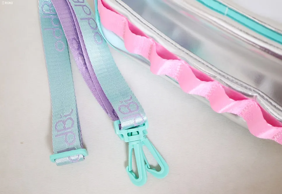 Holographic fabric and shoulder strap