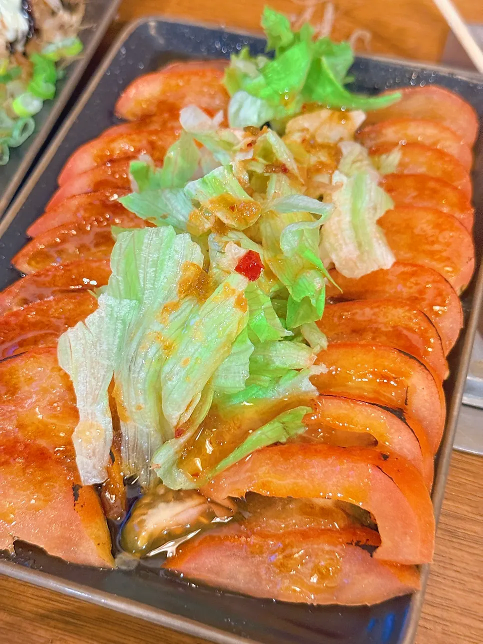 A plate of Odeng Osaek's tomato brûlée