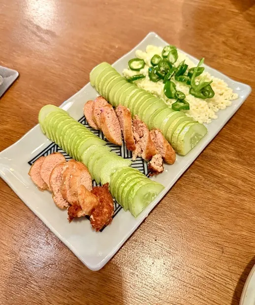 마요네즈 위에 땡초가 올라간 명란 버터구이