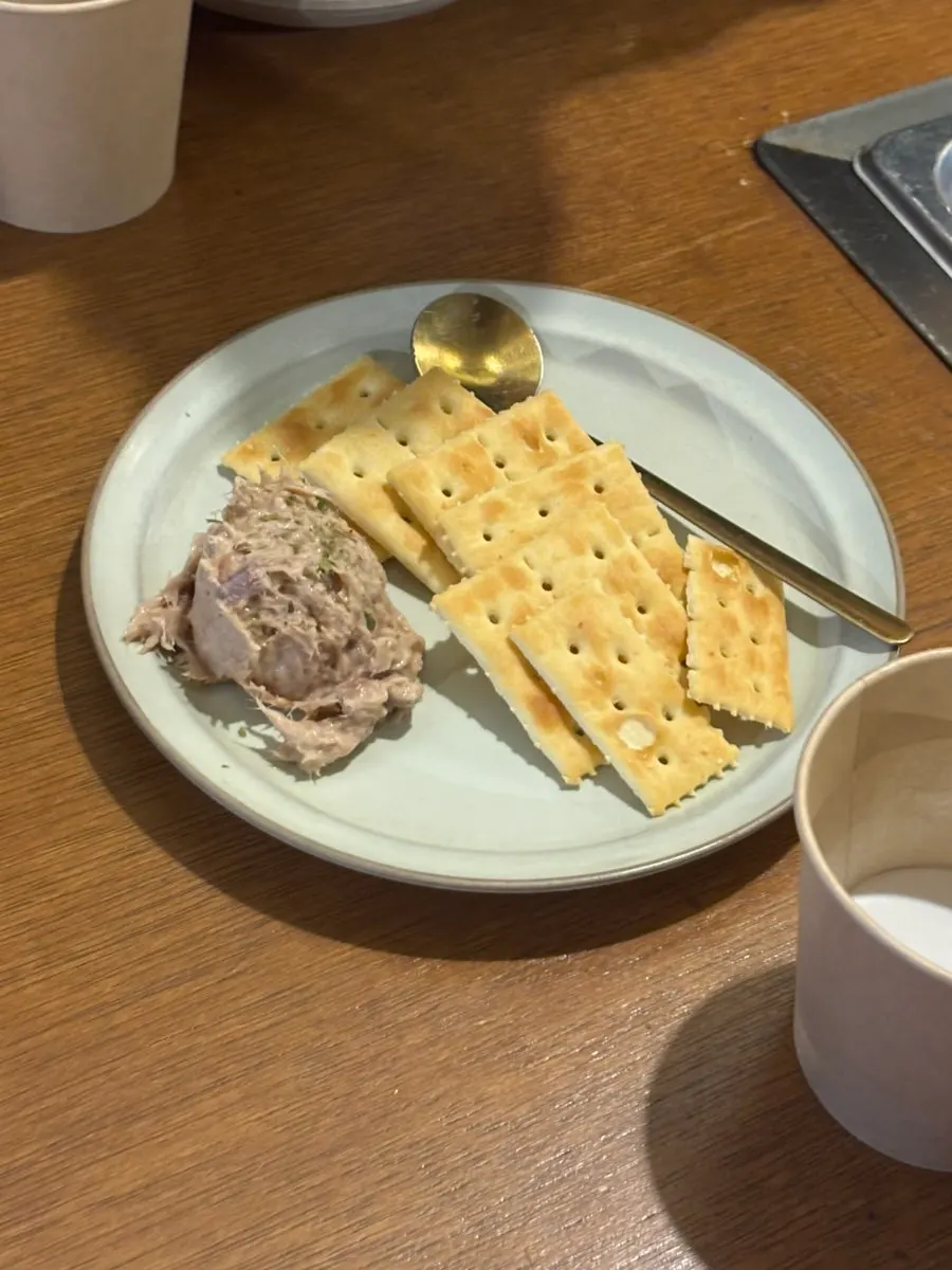 Tuna canape served as the starter snack