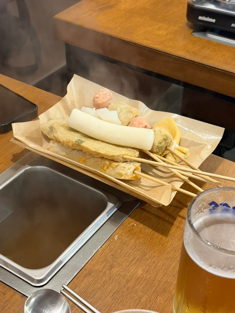 Table setting of Odeng Osaek's Busan-style traditional oden