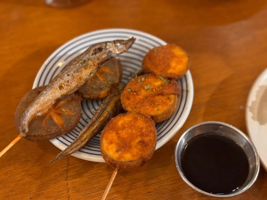 표고버섯 빙어 가지로 고른 쿠시카츠
