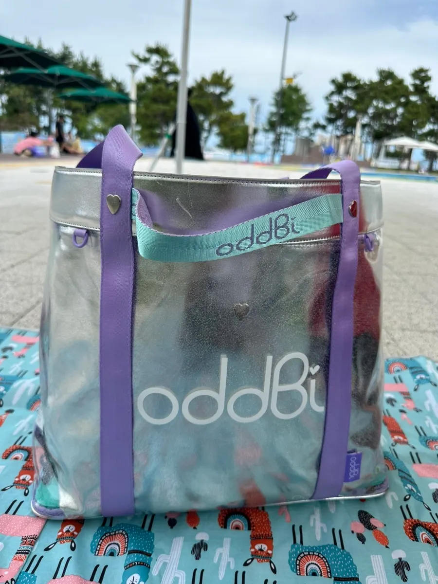 Silver ODDBBI transparent beach bag