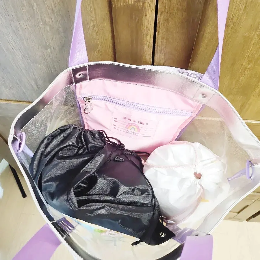 키링 고리로 꾸민 물놀이 가방