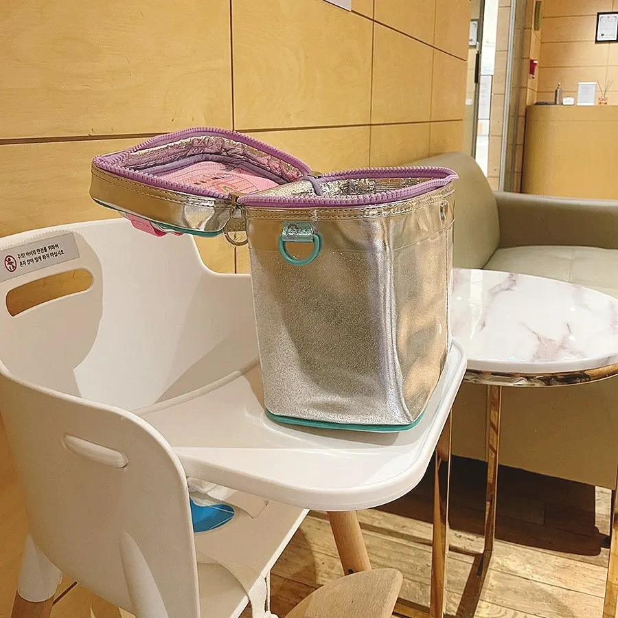 Interior storage of baby food cooler bag