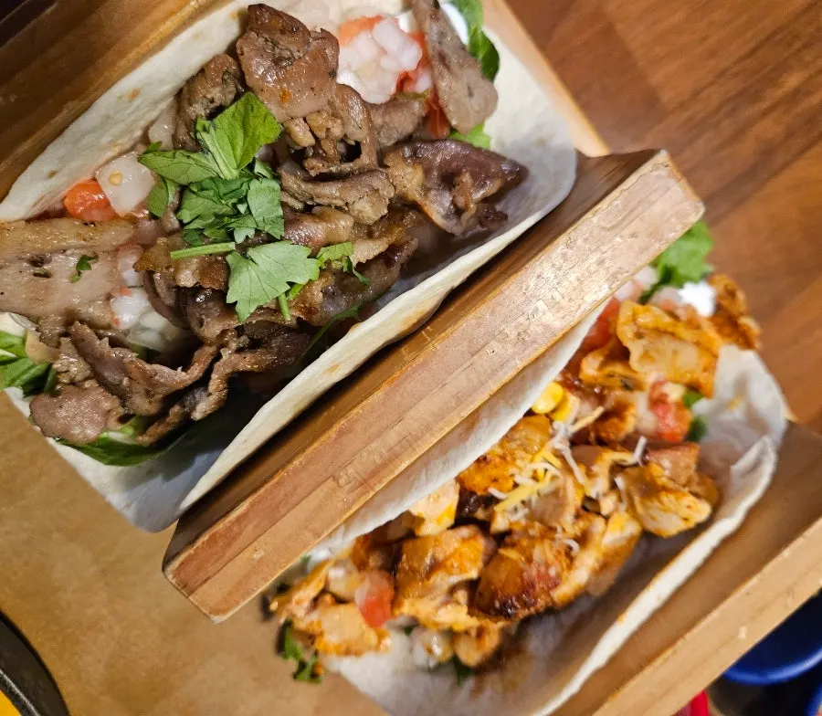 Platter served with four kinds of sauce