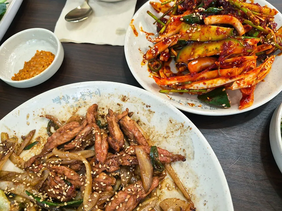 鶏首肉と添え野菜が並んだ食卓