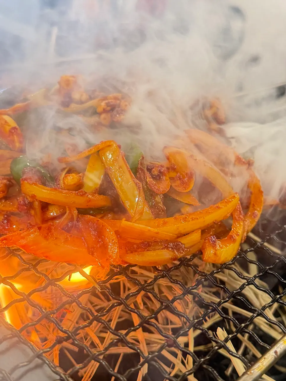 List of straw-fire grilled dishes on the menu