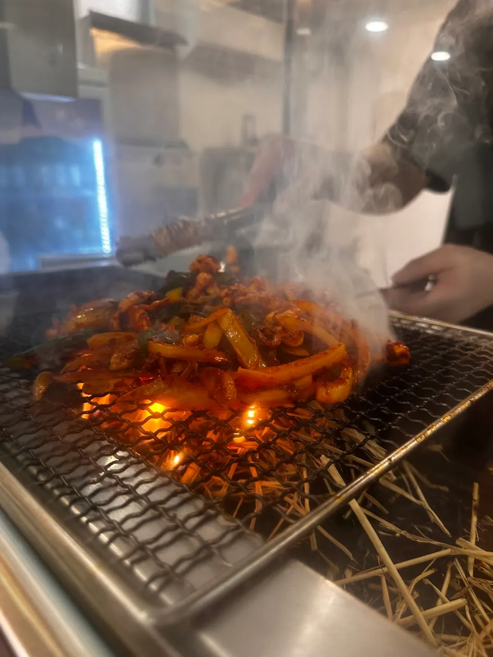 Soy-marinated straw-fire pork we kept reaching for