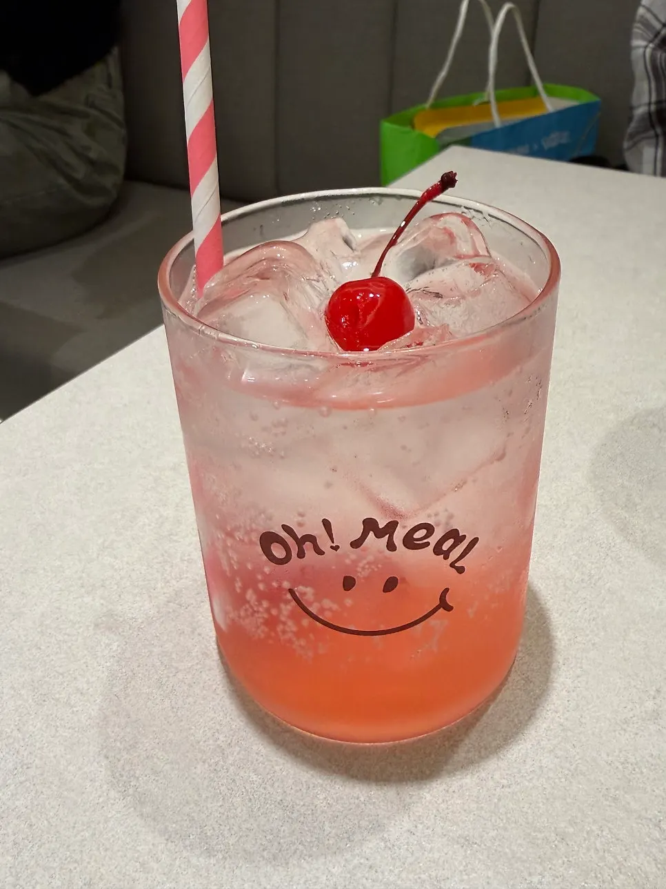 A glass of Oh! Cherry Ade at Omil Hongdae
