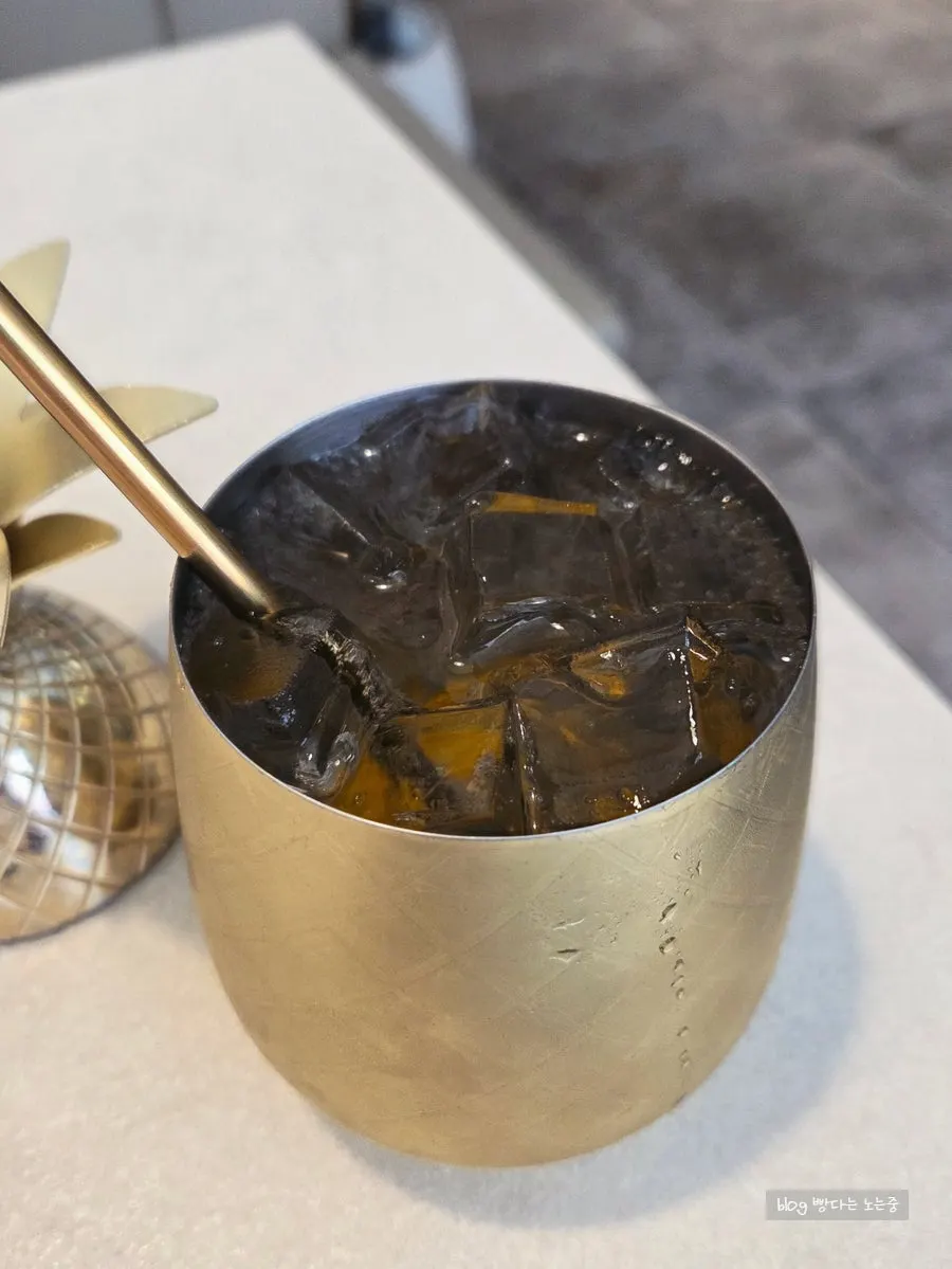 Pineapple ade served in a cute glass