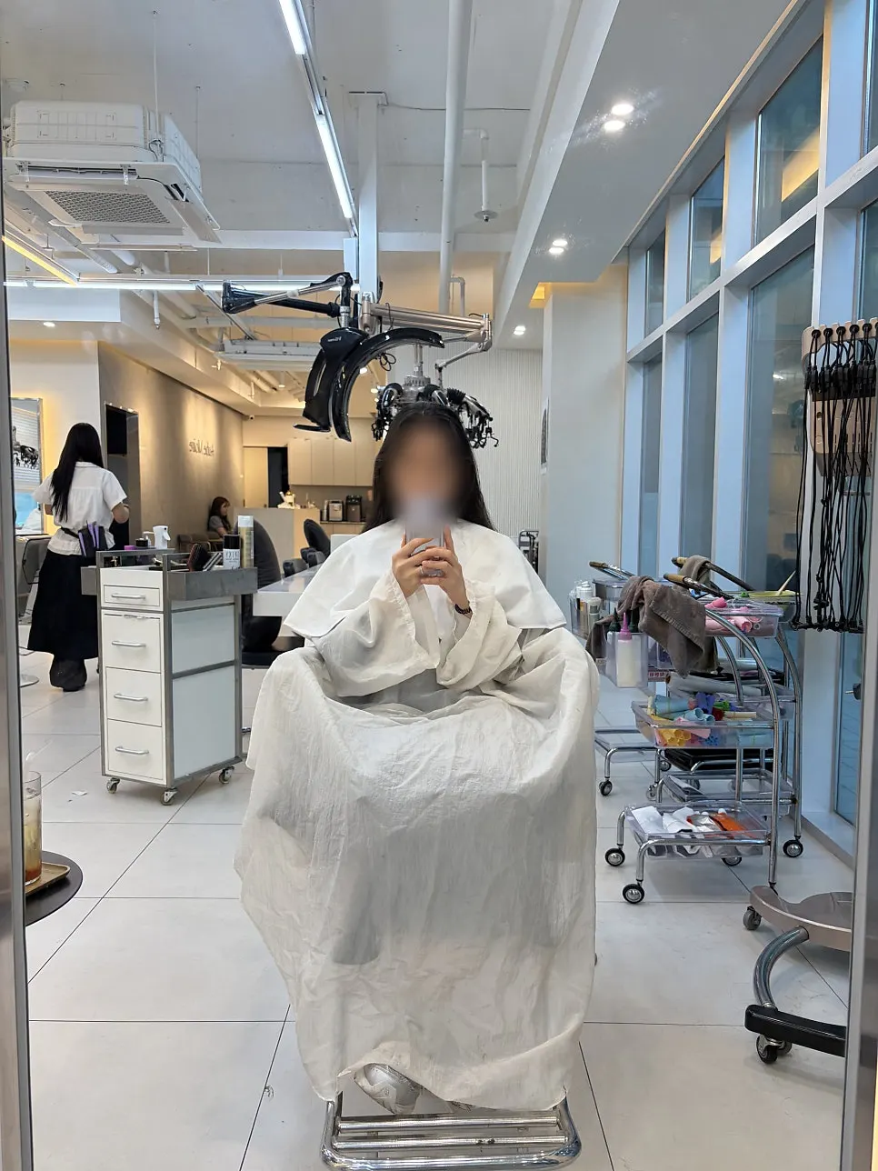 Hair right after finishing the clinic treatment