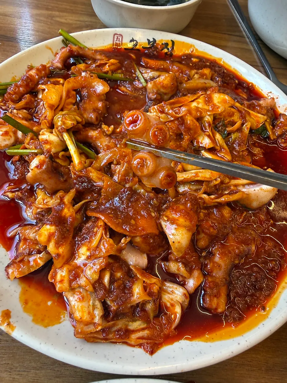 Bossam and octopus stir-fry served together