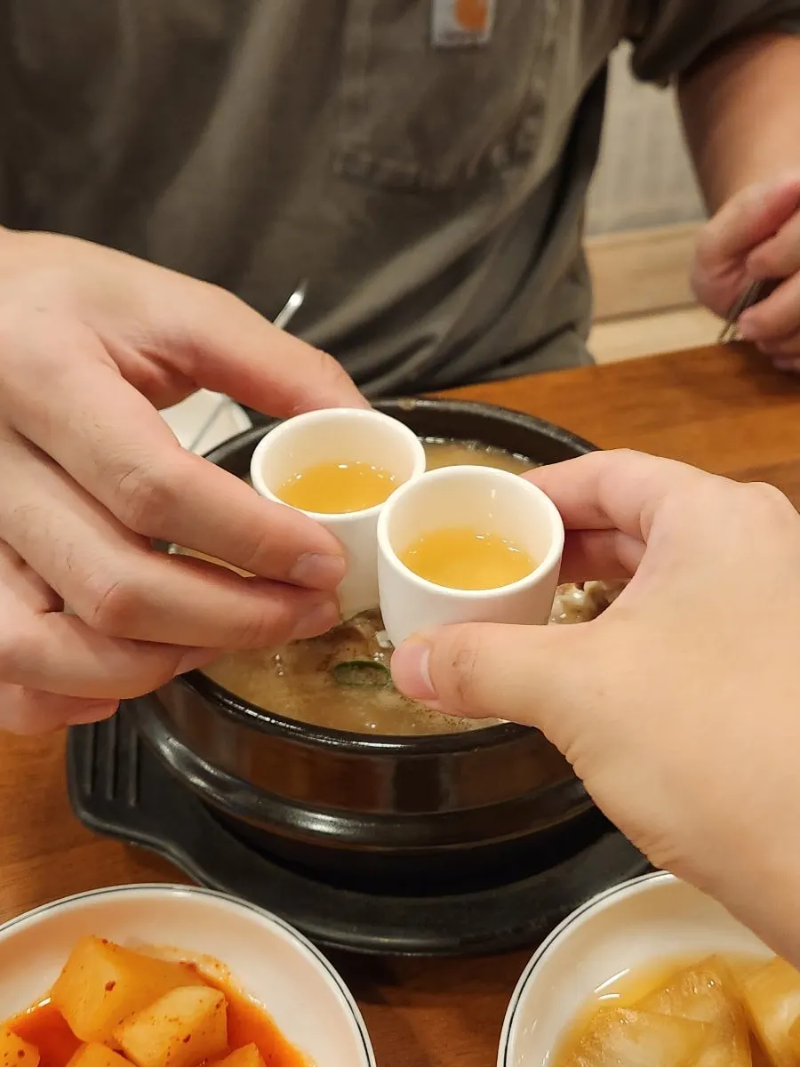 Taster of ginseng liquor served on request