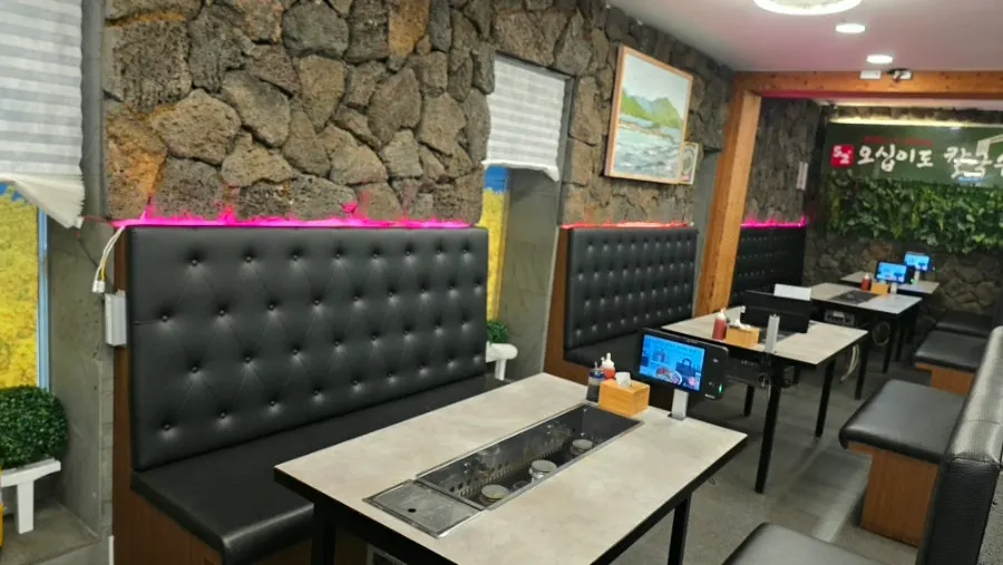 Interior with sofa-style seating