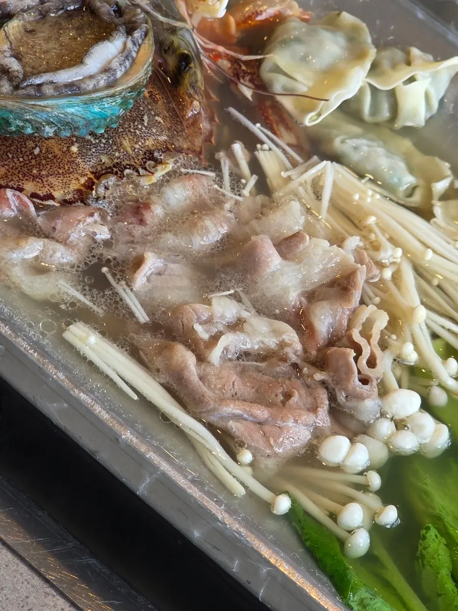 Seafood kalguksu with house-made broth