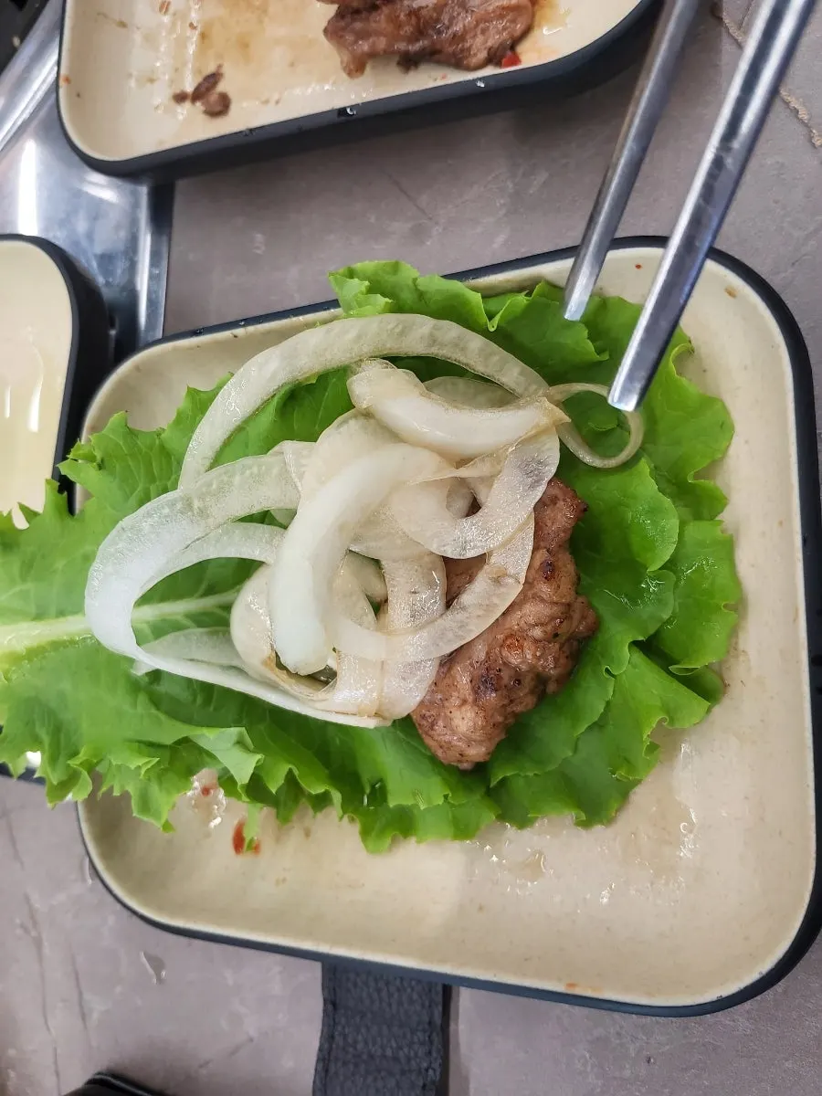 오일내 대전봉명점 고기 상차림 마무리