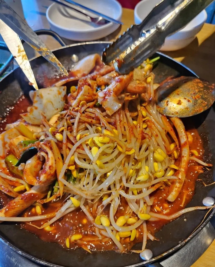 Squid cut into easy-to-eat pieces