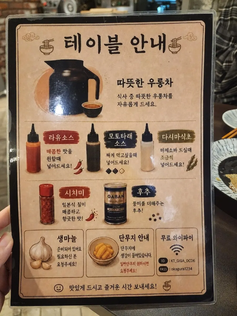 자가제면 관련 매장 내 게시물