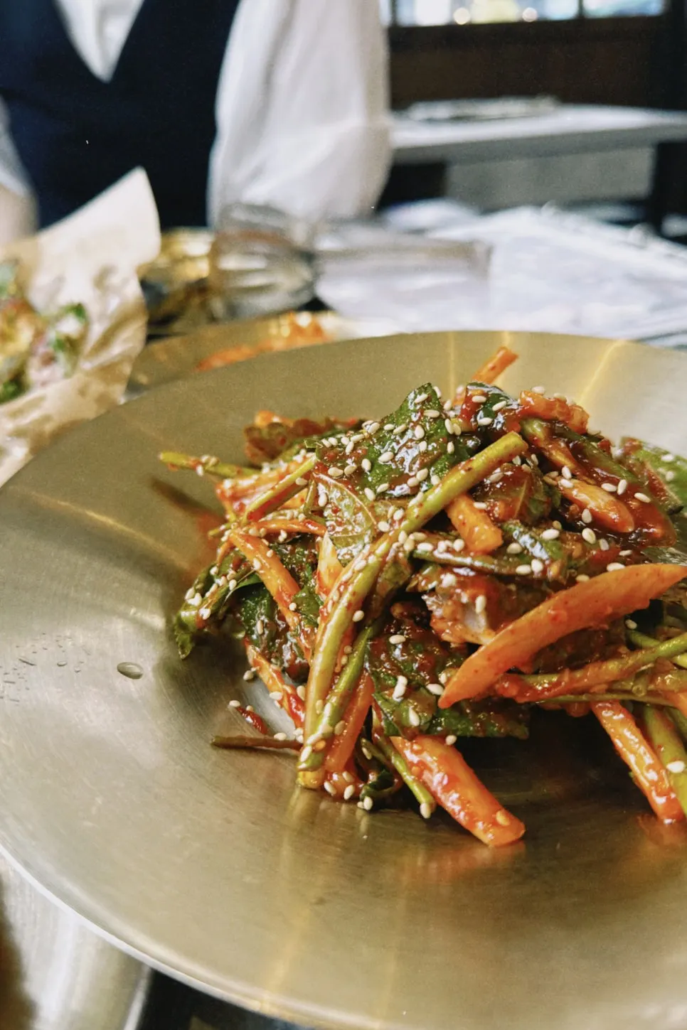 Squid muchim mixed tangy and spicy with vegetables