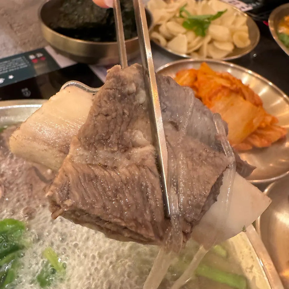 Doganitang and galbi inside the assorted boiled pork hot pot