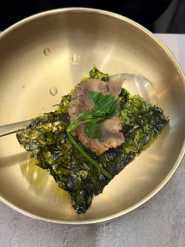 Boiled pork hot pot meat served with dipping sauce