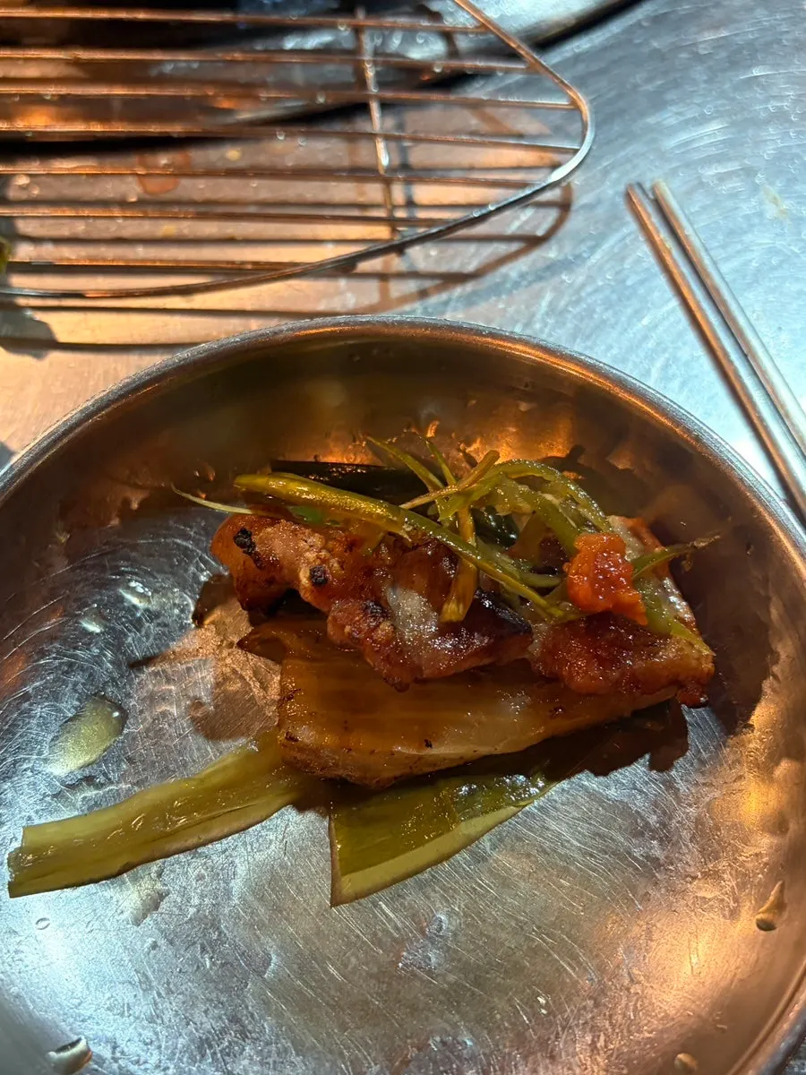 Grilled pork with side dishes