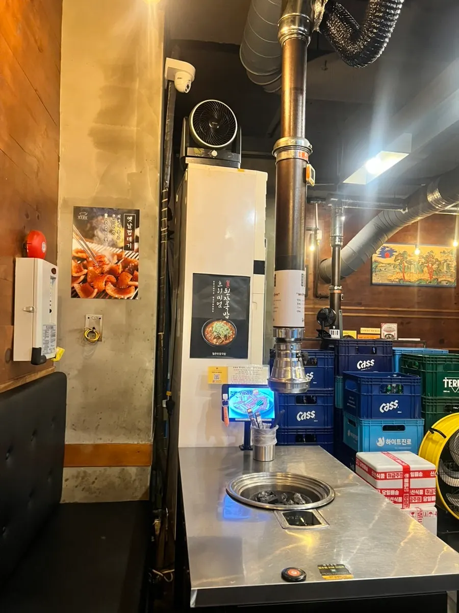 Restaurant interior with a street food tent atmosphere
