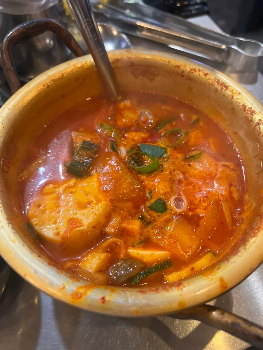 Complimentary spicy soft tofu stew