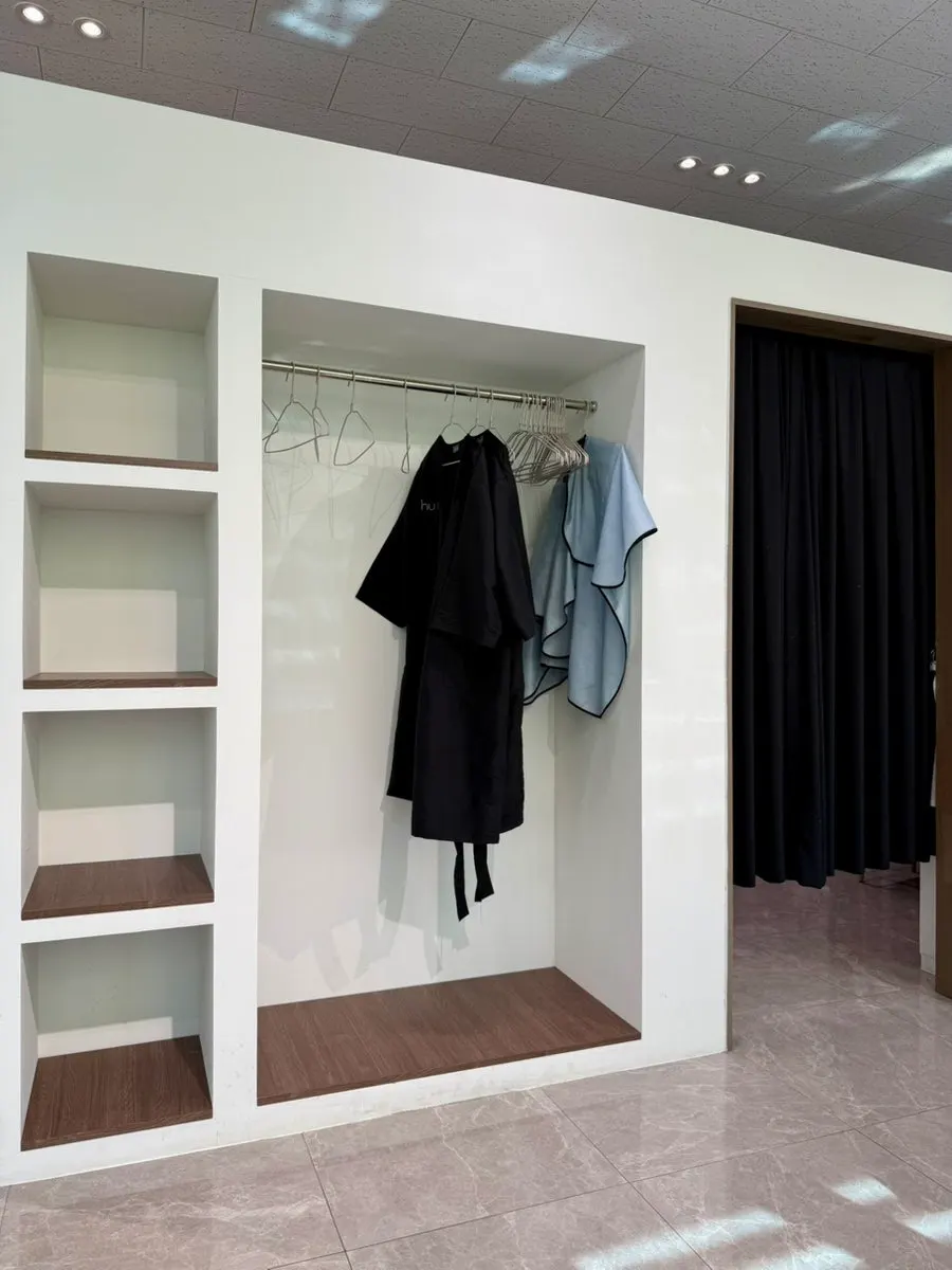 Neatly arranged salon treatment seating